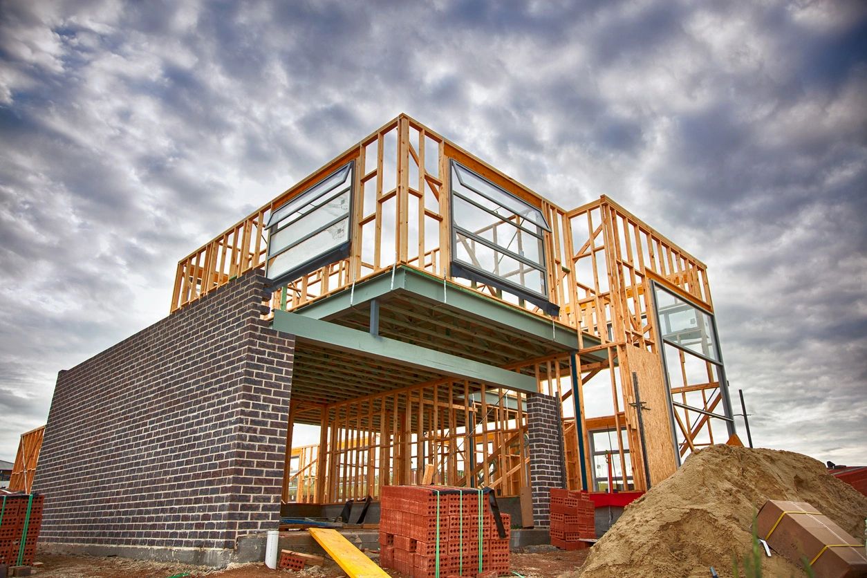 Modern residential building under construction
